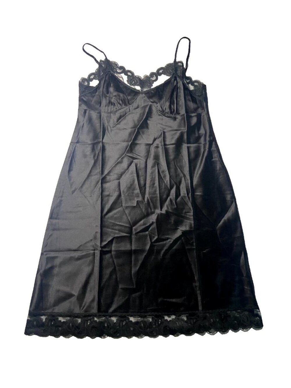 Trina Turk silk Lace slip dress Camisole Sleep Black Size S NWOT Sexy Whimsygoth